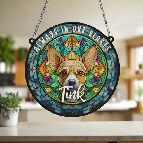 Chihuahua Fawn Memorial Stained Glass Effect Suncatcher